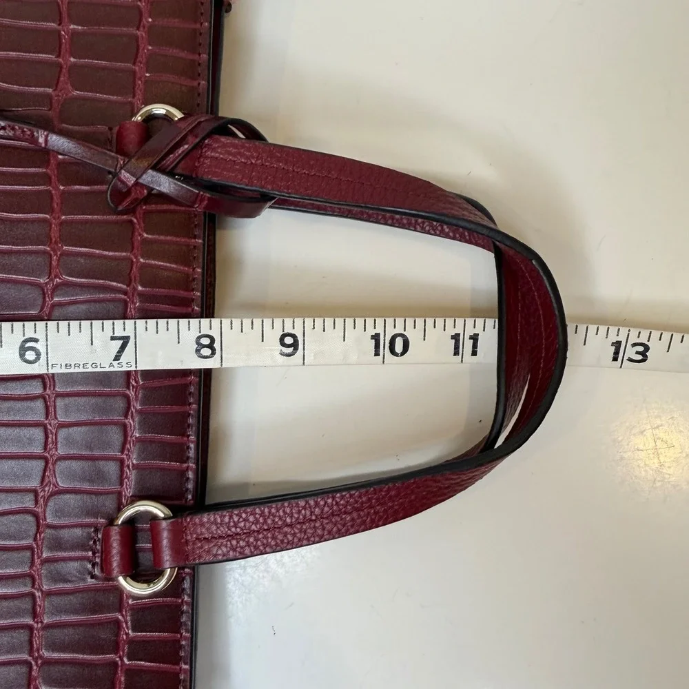 Radley London Etham Mews Satchel  Burgundy Croc Embossed Leather Crossbody New